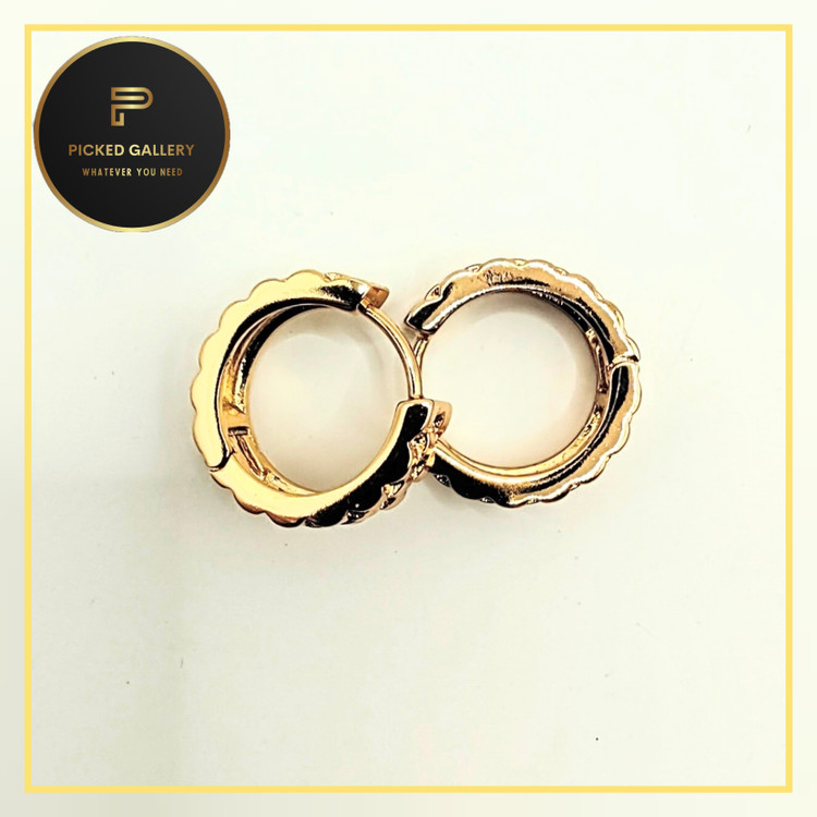 گوشواره حلقه ای استیل طرح رولکس ژوپینگ اصل